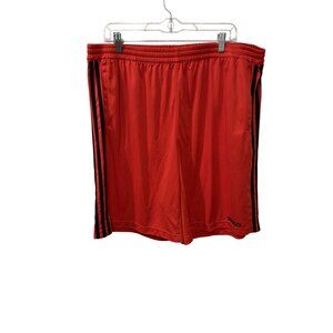 Adidas Mens Red Climacool Athletic Shorts 2XL With Black Stripe Detailing